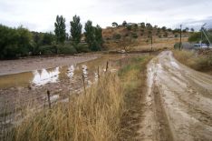 Numerosas parcelas de Navares y Tejares han amanecido anegadas.  // CharryTV