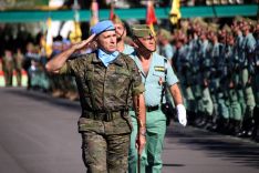 El jefe de la Brigada de La Legión, el general Marcos Llago, presidió el acto  // Manolo Guerrero 