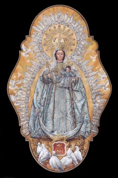 La pintura, al óleo sobre pan de oro y plata, representa a la Patrona de Ronda, la Virgen de la Paz // Alejandro Martín