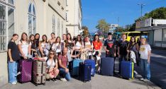 Los estudiantes llegando a Ljubljana // IES Martín Rivero